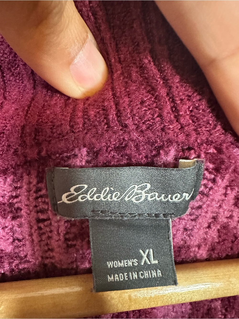 Eddie Bauer Houndstooth Sweater Quarter Zip Mock Neck XL Pink Grandma Preppy - Picture 7 of 14